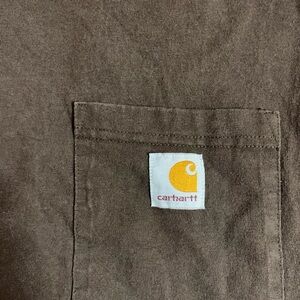 CARHARTT BROWN SHORT SLEEVE TEE SHIRT WITH POCKET ON FRONT…SIZE XL…